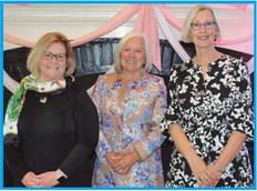 From left are Mary Harman, past president of Country Garden Club; Debbie Oliver, president of Garden Club of America, and Judy Lang, president, Country Garden Club.