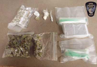 OHP troopers seized a number of illegal drugs during traffic stop on I-75 in Wood County.