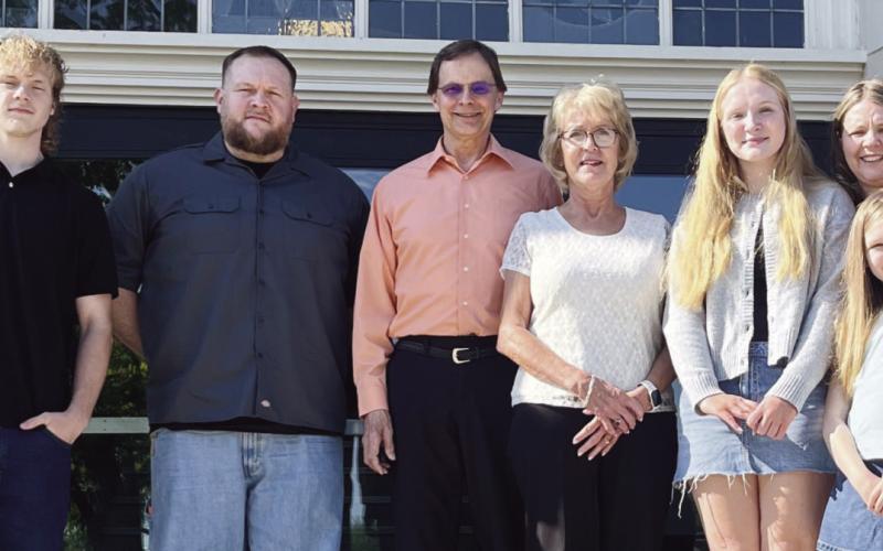 From left: Brock Queen (brother), Timothy Queen (father), Henry and Andrea Werner, Grace Queen, Abigail Queen (mother) and Eva Queen (sister)