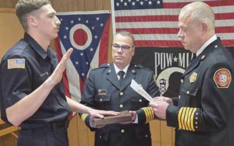 From left: Firefighter/EMT Caleb Tobias, Deputy Fire Chief Jim Rodriguez and Fire Chief Tom Brice.
