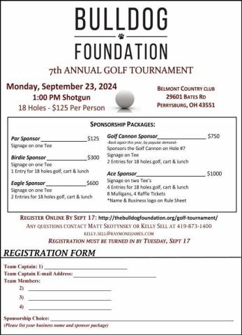 Bulldog Foundation to hold golf tournament Sept. 23