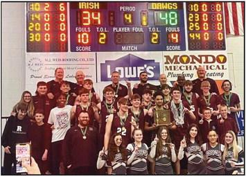 Rossford High School basketball team and cheerleaders