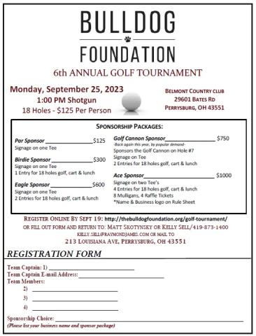 Bulldog Foundation to hold golf tournament Sept. 25