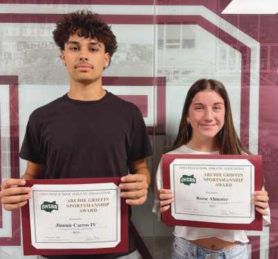 From left, Jimmie Carros IV and Reese Almester.