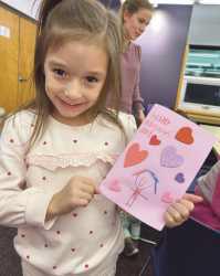 Children, families make Valentine’s Day cards