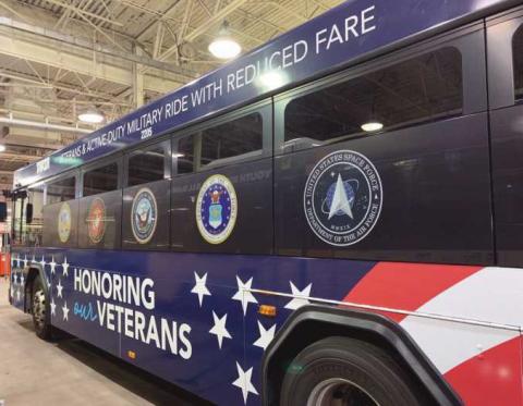 Wrapped bus honoring veterans rolls out