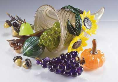 A raffle will be held for this one-of-a-kind glass cornucopia created by Tim Spurchise, TMA glass studio specialist.