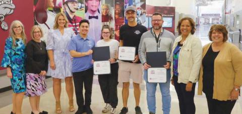 Mariah Segura of Danny’s Cafe, Jason Mesteller of First Solar, Nick Pinski of Interstate Lanes and Nate Alt of Formlabs were thanked for their dedication to Rossford Schools’ students and district.