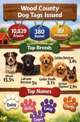 Wood County dog license recap