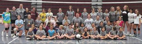 Elementary girls enjoy RHS volleyball skills clinic