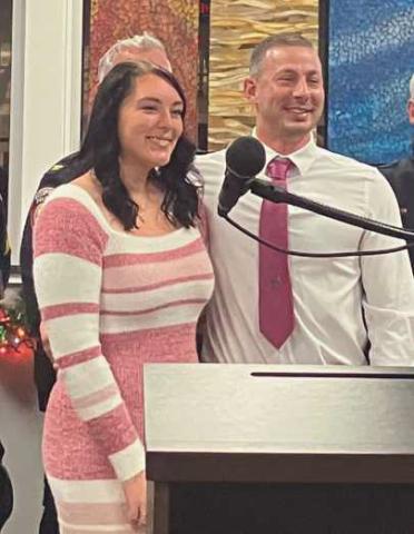 Officer Michael Shaffer pictured with his girlfriend.