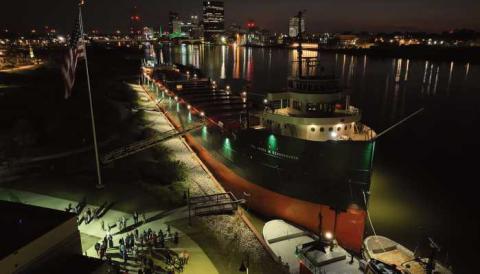 Col. James M. Schoonmaker Museum Ship now illuminates downtown Toledo skyline