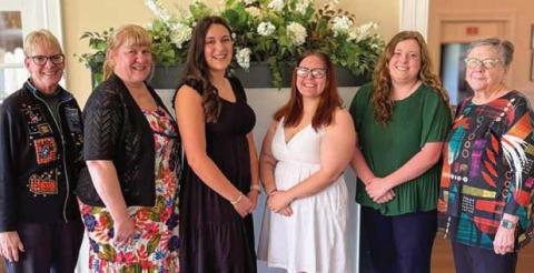 From left: Susan Santoro, LCRTA president; Ruthann Manders, co-chair scholarship committee; Rachel Seekins; Mackenzie Kirkendall; Emma Fritsch, and Nancy Dyer, co-chair scholarship committee.