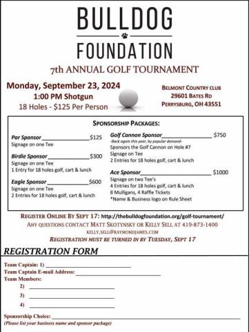Bulldog Foundation to hold golf tournament Sept. 23