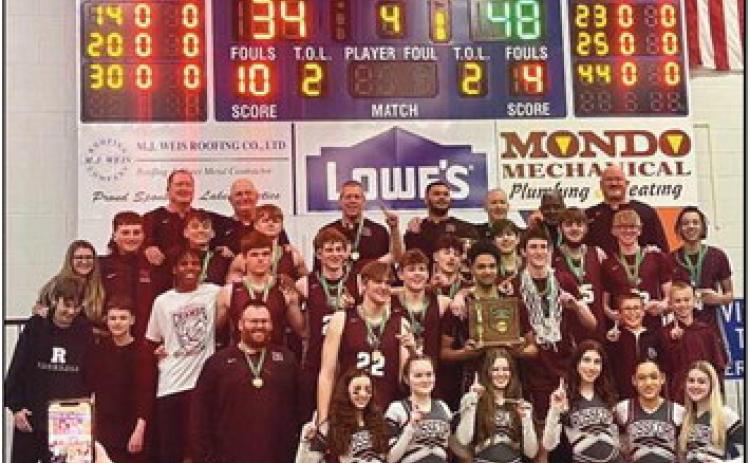 Rossford High School basketball team and cheerleaders