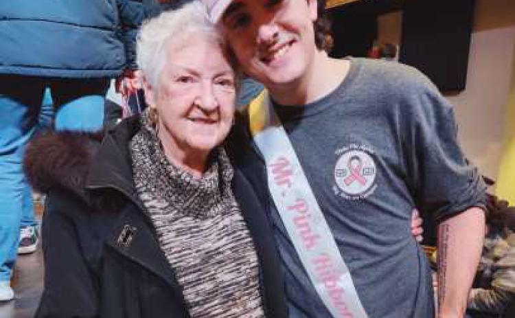 Michael Nawrocki with his grandmother Irene Nawrocki, a breast cancer survivor.