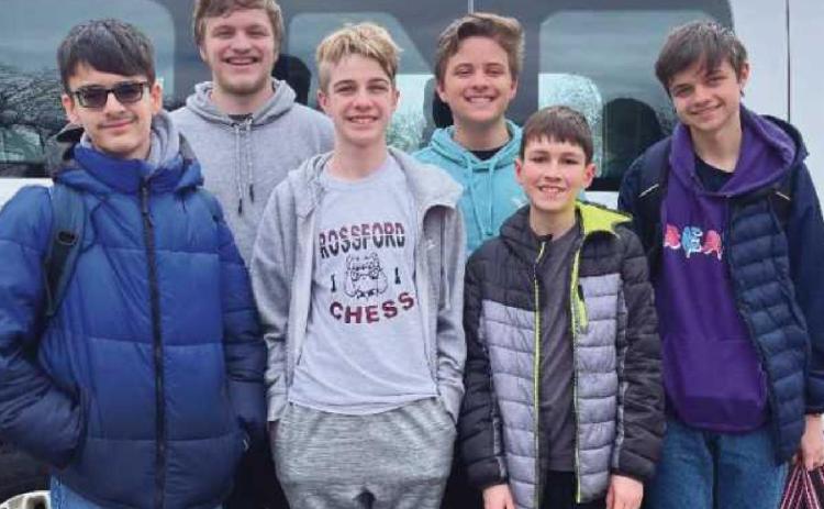 Members of the RHS chess team are, front row from left, Gage Trumbull, Phoenix Bishop, Chase Lenin. Back row: Brady McManus, Zachary Chiarelott and Aaron Puterbaugh.