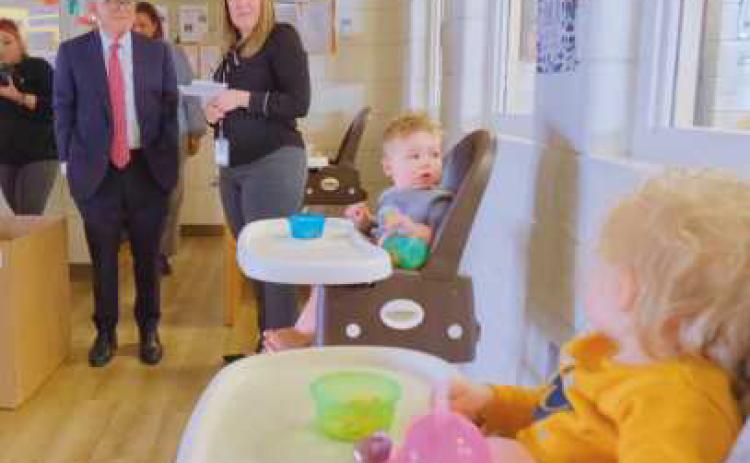 Governor DeWine visits the YMCA Child Development Center at Owens Community College in Perrysburg.
