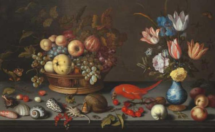“Fruit, Flowers, and Shells” by Balthasar van der Ast (1620–29) will be one of several bird-themed artworks on display at TMA’s new exhibition, “Rare and Wondrous: Birds in Art and Culture 1620-1820,” open April 24 to July 25.
