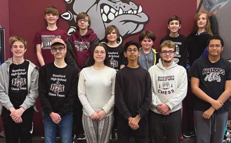 RHS chess team are, back row, from left: Landon Wignall, Andrew Gladieux, Gabriel Kelsey, Zander Hope, Chase Lenin and Jari Stalnaker. Front Row: Phoenix Bishop, Gage Trumbull, Ava Tullius, Rishabh Jha, Tyler Knehr and Theodore Ruffin.