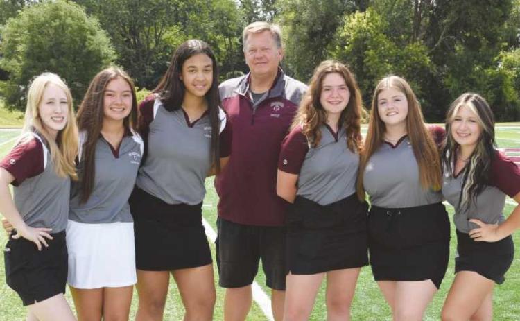 RHS girls golf team roster–Caitlyn Bieganowski, Sydney Doughten, Haley Hogan, Sophia Shinavar, Alexandra Spears and Stacie Vliet.
