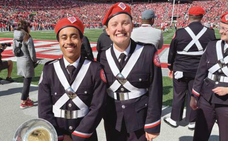 Local band members performing at the concert, Dominic Barnes of Holland and Hanna Eggenschwiler of Sylvania.