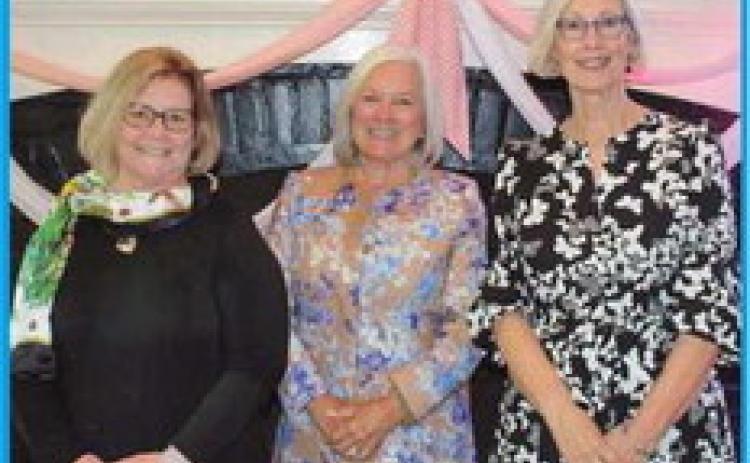 From left are Mary Harman, past president of Country Garden Club; Debbie Oliver, president of Garden Club of America, and Judy Lang, president, Country Garden Club.