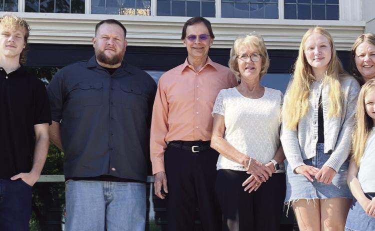 From left: Brock Queen (brother), Timothy Queen (father), Henry and Andrea Werner, Grace Queen, Abigail Queen (mother) and Eva Queen (sister)