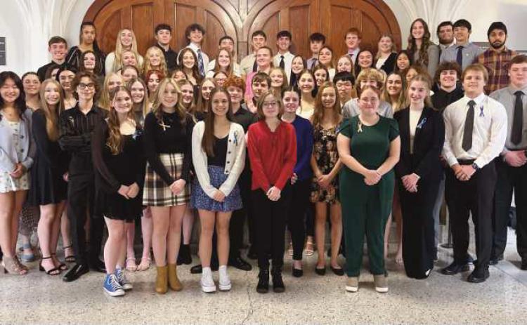 RHS students at the 2023 National Honor Society induction event.