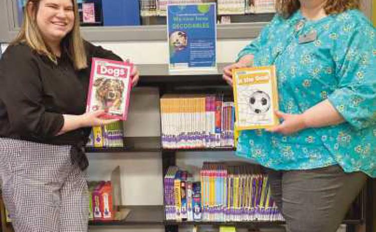 Above, from left, children’s librarians Lauren Kuhr and Jacky Farkas.
