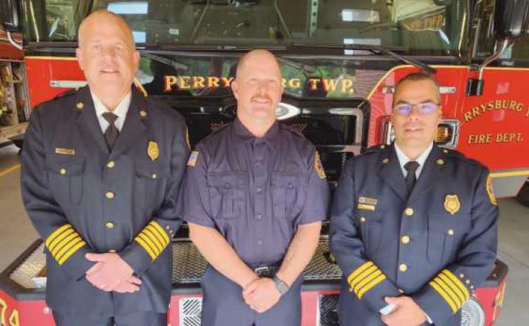 From left: Fire Chief Tom Brice, newly-hired Firefighter/EMT Zach Welling and Deputy Chief Jim Rodriguez.