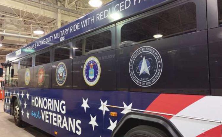 Wrapped bus honoring veterans rolls out