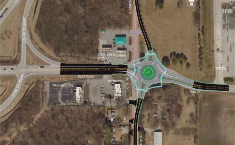 The City of Rossford is proposing a roundabout at the Buck Road, Glenwood and 3rd Street intersection.