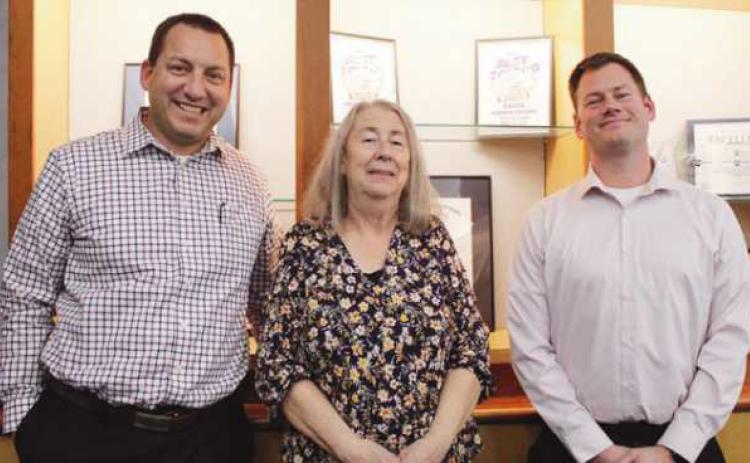 Joining the Penta Career Center board of education are, from left, new board members Kris Campbell of Perrysburg Schools; Peggy Thompson, representing Bowling Green City Schools, and Ross Stambaugh of the Northwest Ohio Educational Service Center. All three are serving terms that expire December 31, 2026.