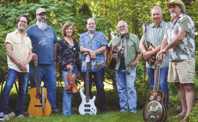 Old State Line band members are, from left: Larry Meyer, Ramsey Abu-Abs, Cindy Lipman, Randy Monk, Mike Malone, David Gstalder and Mike Peters.