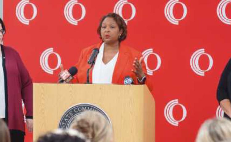 From left: Owens Provost Dr. Denise Smith; Owens President Dr. Dione Somerville; and Owens Assistant Dean for Nursing Dr. Irene Jones.