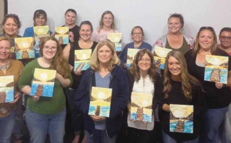 Front row from left: Jodi Johnson, Ciena Grear, Marlene Sizemore, Brittany Fenderson and Caitlyn Schwiefert Back Row from left: Deb Pitzen, Shelley Bertsch, Shari Meyers, Meagan Conroy, Amy Kanney, Miki Hodge, Jenna Bachmayer, Mallori Atkin and Cathy Minor.