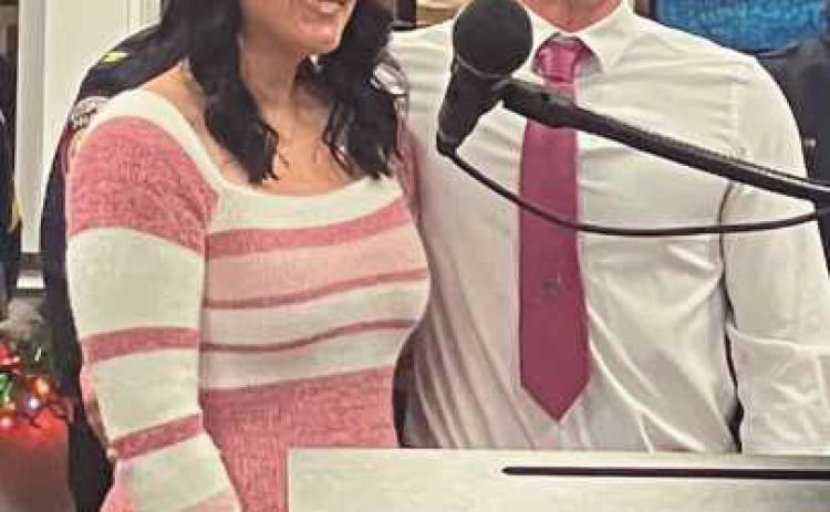 Officer Michael Shaffer pictured with his girlfriend.