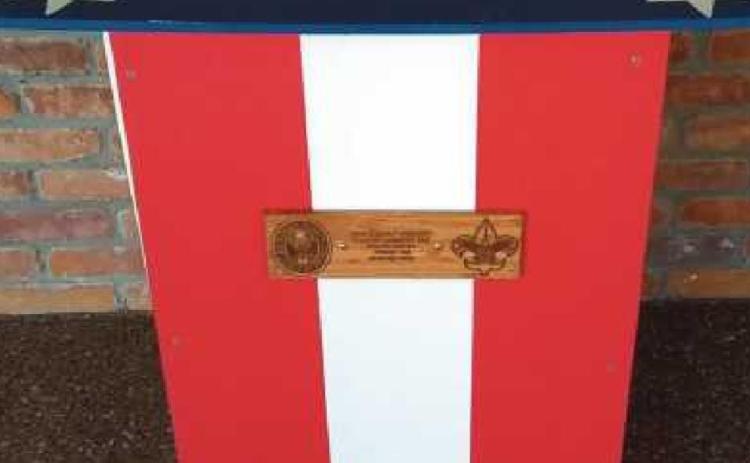 U.S. flag retirement box set up at library