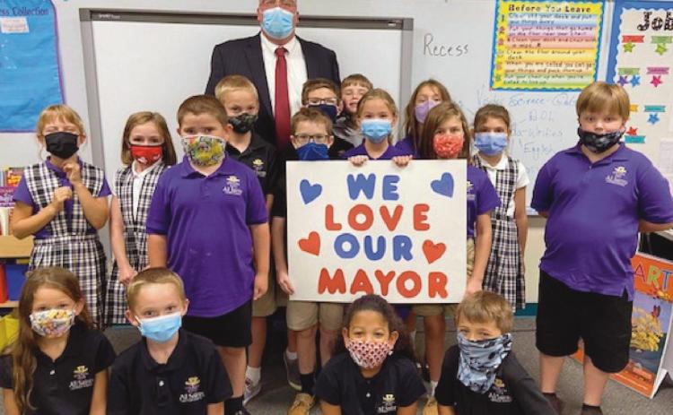 Mayor MacKinnon visits All Saints third grade class