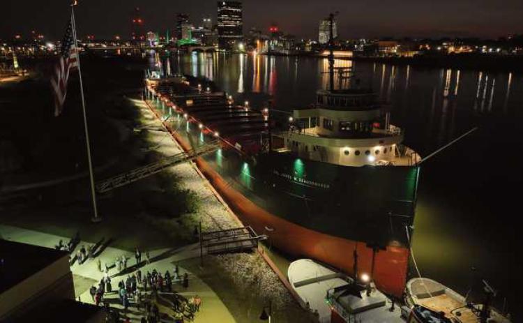 Col. James M. Schoonmaker Museum Ship now illuminates downtown Toledo skyline
