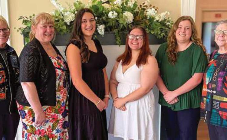 From left: Susan Santoro, LCRTA president; Ruthann Manders, co-chair scholarship committee; Rachel Seekins; Mackenzie Kirkendall; Emma Fritsch, and Nancy Dyer, co-chair scholarship committee.
