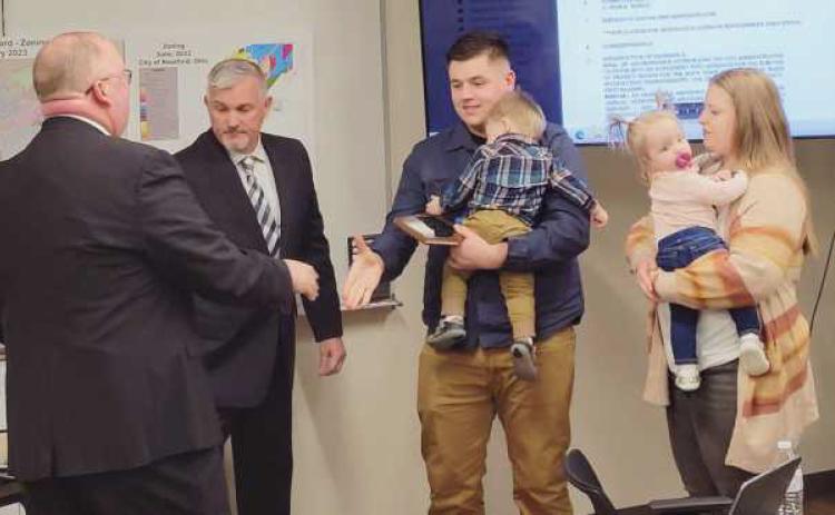 Travis Whitmore is recognized as Rossford Police Department’s 2022 Officer of the Year.