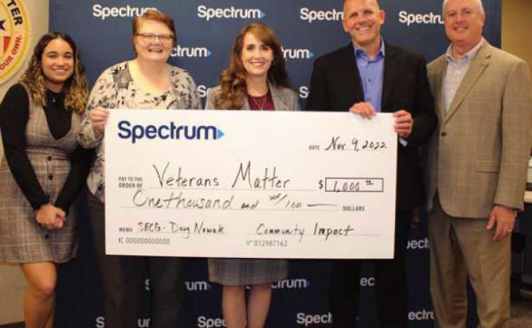 From left are Alivia Garcia, administrative assistant for Veterans Matter; Shawn Dowling, CEO of Veterans Matter; State Senator Theresa Gavarone; Doug Nowak, director, Mobile Backhaul, and Brian Young, Veterans Matter board president.