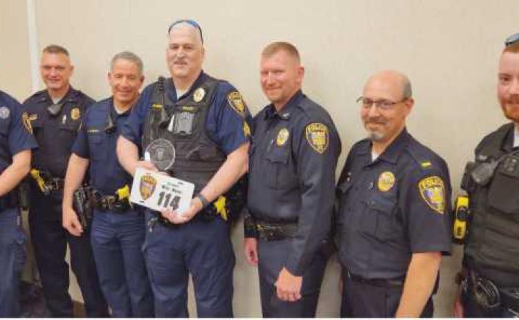 From left: Patrolman Hunter Dotson, Lieutenant David Molter, Lieutenant Jason Gladney, Sergeant Mike Munoz, Chief Matt Gazarek, Lieutenant Scott Moskowitz and Patrolman Andrew Watson.