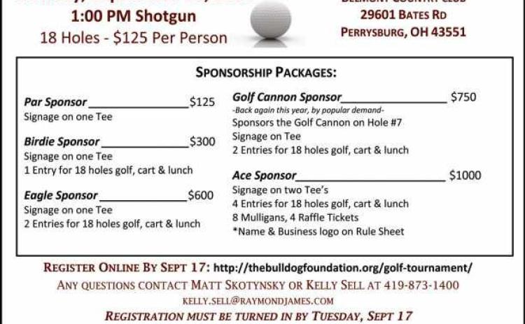 Bulldog Foundation to hold golf tournament Sept. 23